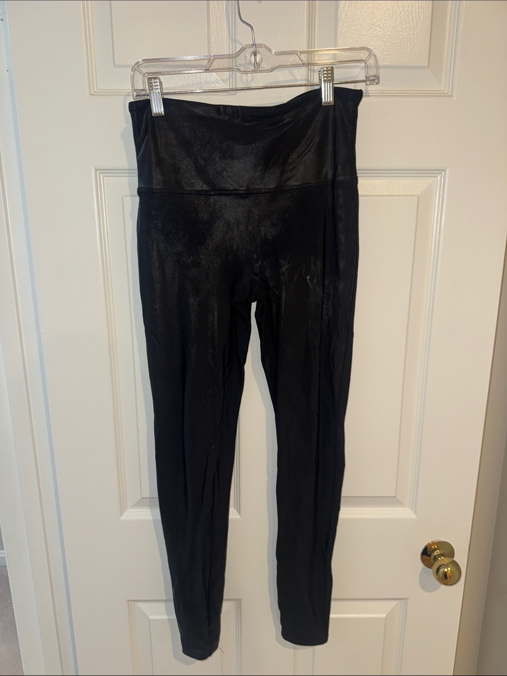 SPANX Black High-Waist Shimmer Leggings